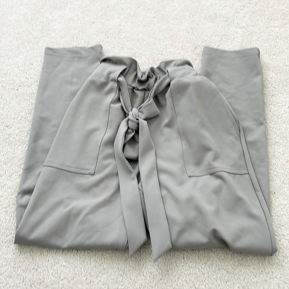 Gray Paper bag Trouser pant
